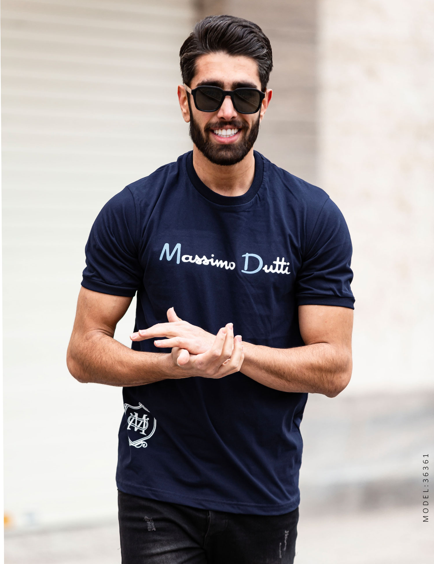 تیشرت یقه گرد مردانه Massimo Dutti مدل 36361