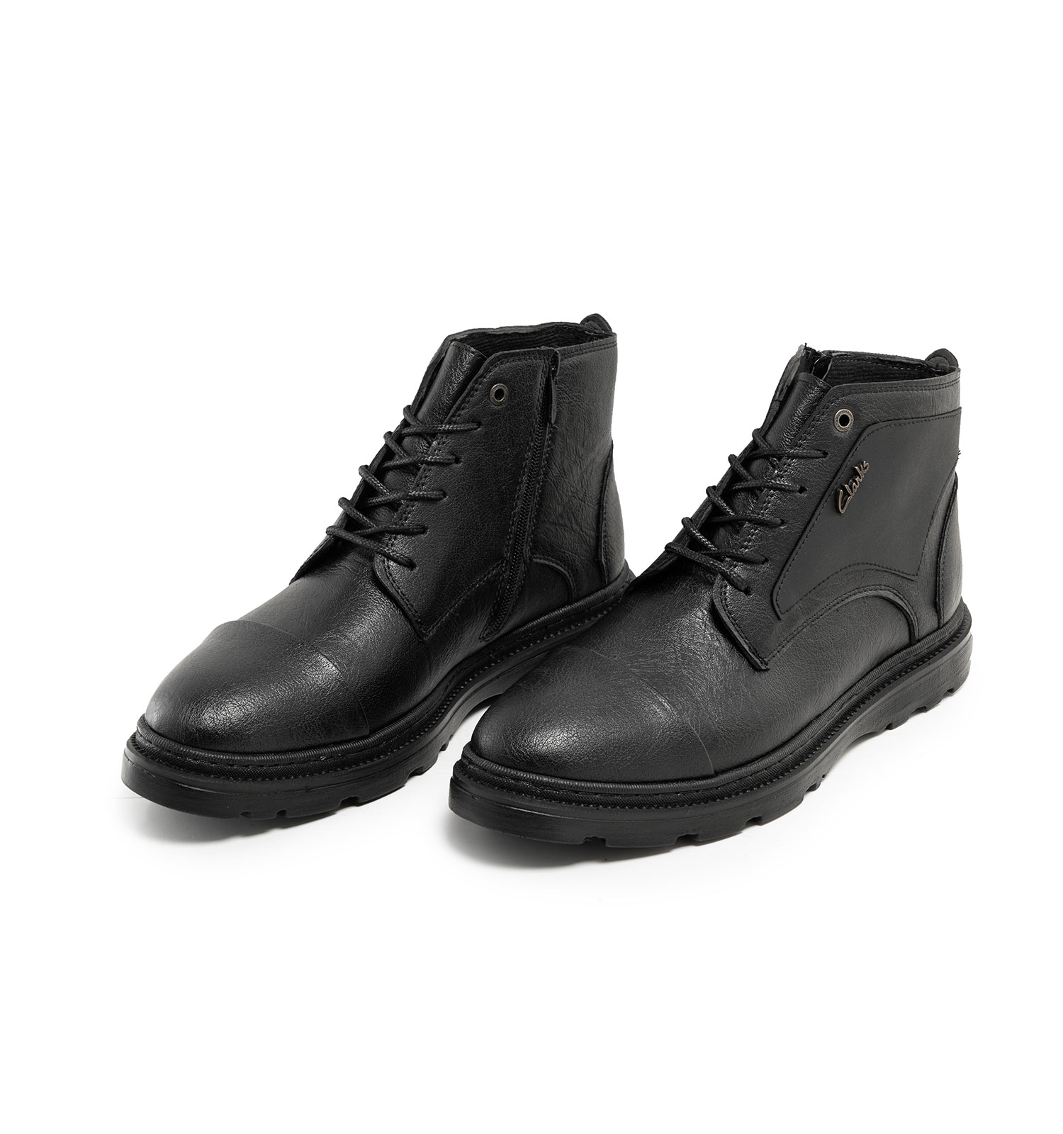 کفش ساقدار مردانه مشکی Clarks زیپ دار مدل 45370