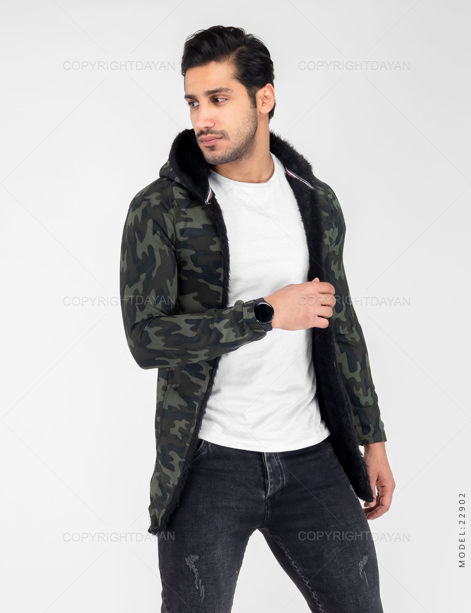 شنل خزدار مردانه ارتشی مدل 22902