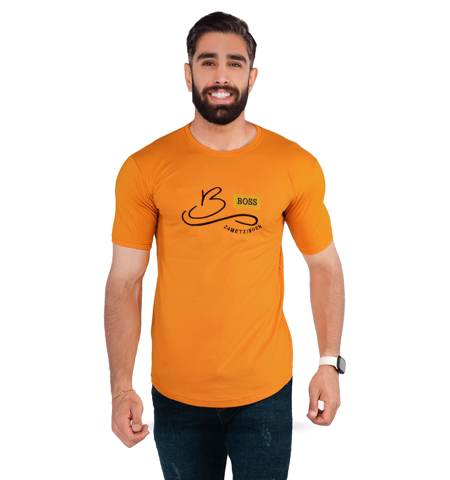 تیشرت مردانه یقه گرد Boss مدل 37966