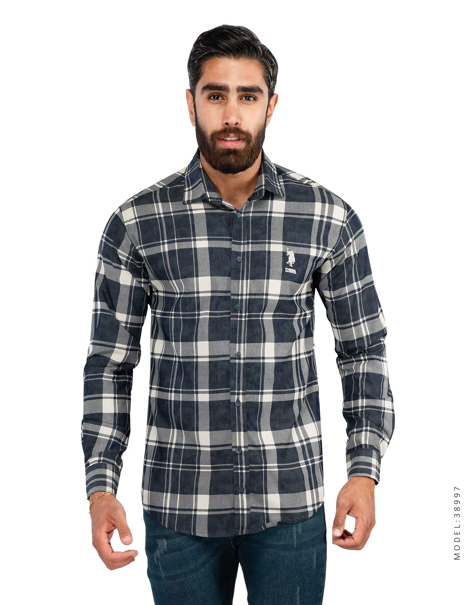 پیراهن مردانه چهارخانه Polo مدل 38997
