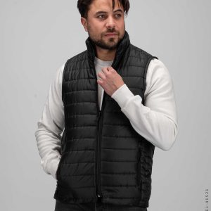 کاپشن پافر مردانه شمعی بادی Alvin مشکی مدل 41521