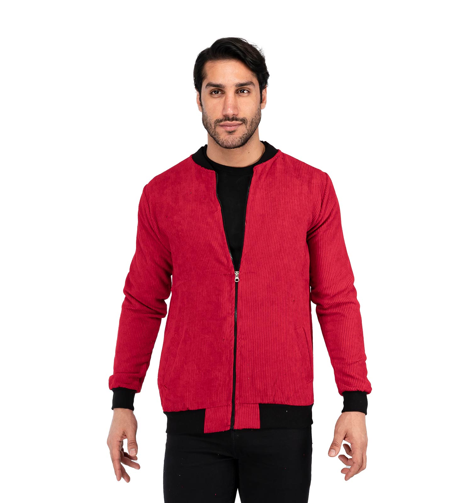 سویشرت زیپ دار مخمل مردانه Araz یقه گرد مدل 40629