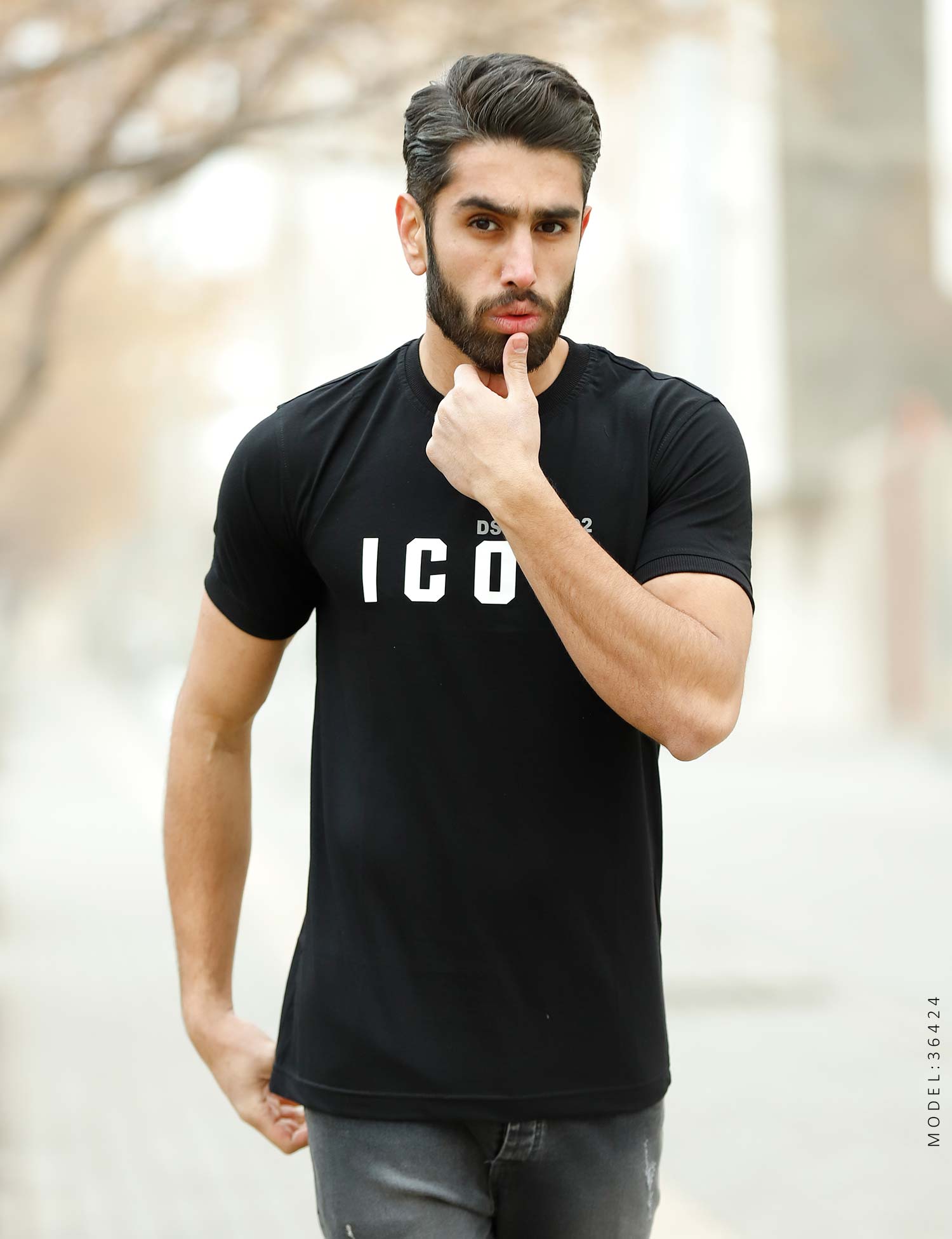 تیشرت یقه گرد مردانه Icon مدل 36424