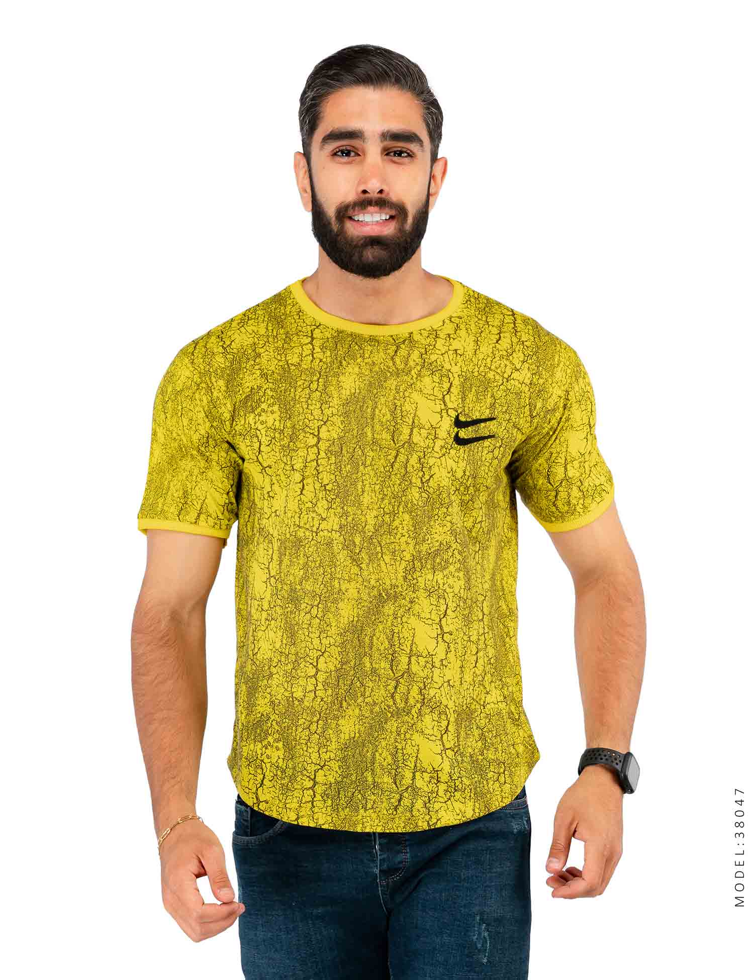 تیشرت مردانه طرحدار یقه گرد Nike مدل 38047