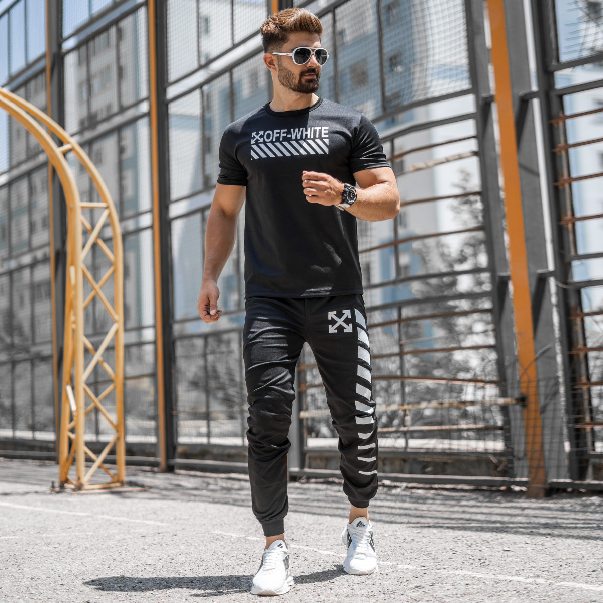ست تیشرت شلوار off-white مردانه مدل Vesta