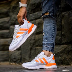 کفش ورزشی Adidas مردانه سفید نارنجی مدل Siban