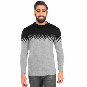 بافت مردانه یقه گرد فری سایز طرحدار Zima مدل 40432