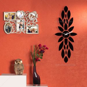 ساعت دیواری روکش مخمل لادن