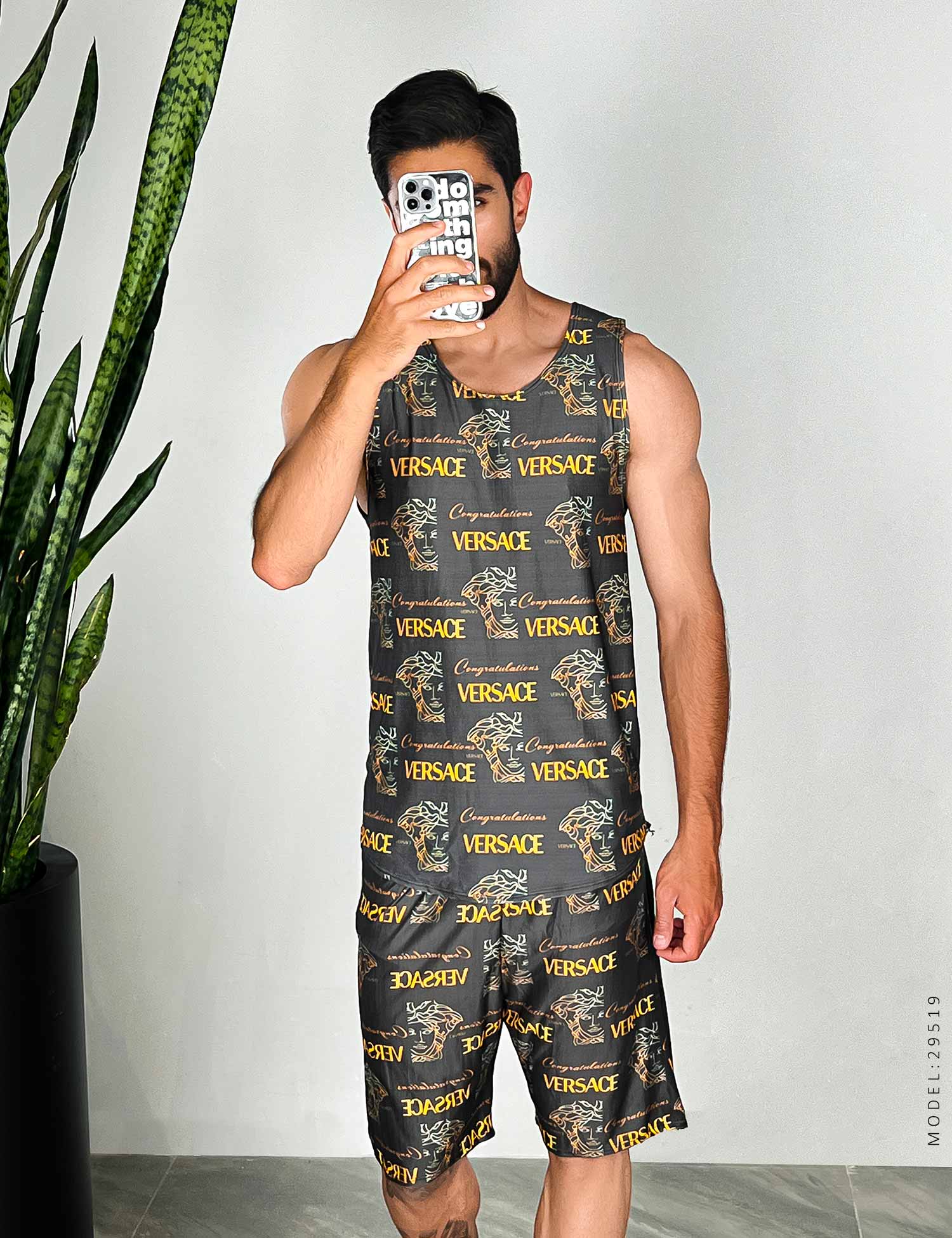 ست رکابی شلوارک مردانه Versace مدل 29519