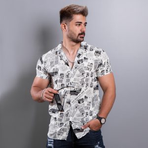 پیراهن هاوایی مردانه مدل Paper