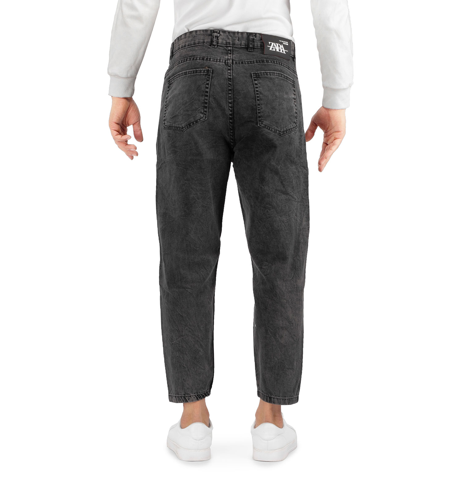 شلوار لی مام استایل مردانه طوسی اسپرت Zara مدل 40115