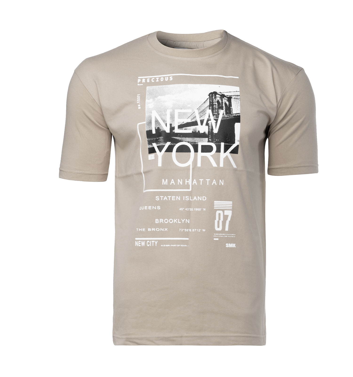 تیشرت New York یقه گرد مردانه پنبه طرحدار مدل 45455