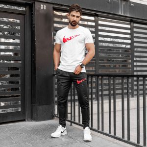 ست تیشرت شلوار Ust do itمردانه سفید مدل Neron