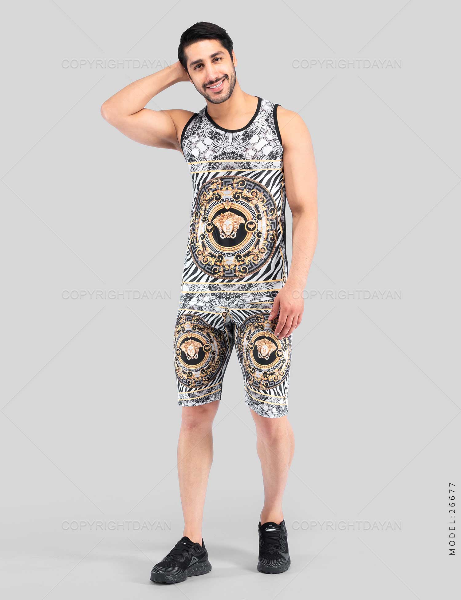 ست رکابی شلوارک مردانه Versace مدل 26677