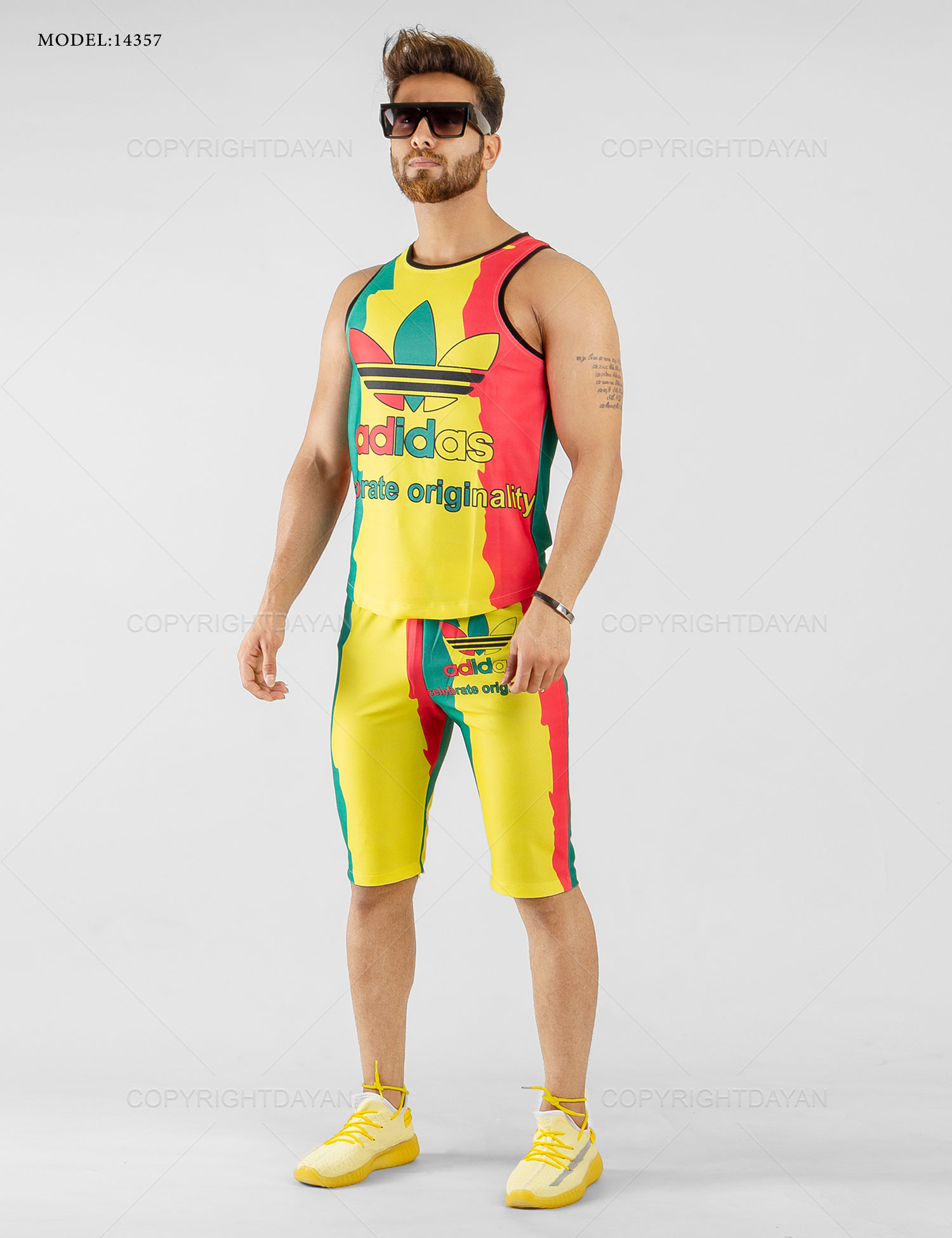 ست رکابی شلوارک Adidas مدل 14357