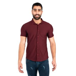پیراهن اسپرت مردانه آستین کوتاه ساده مدل 42578