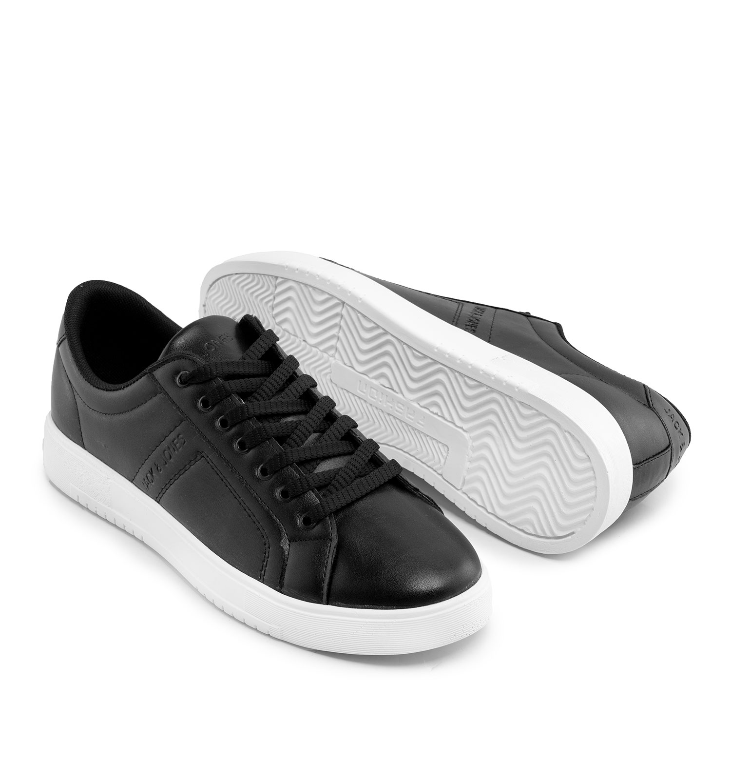 کفش روزمره مردانه Jack & Jones چرم مصنوعی بند دار مشکی مدل 44440
