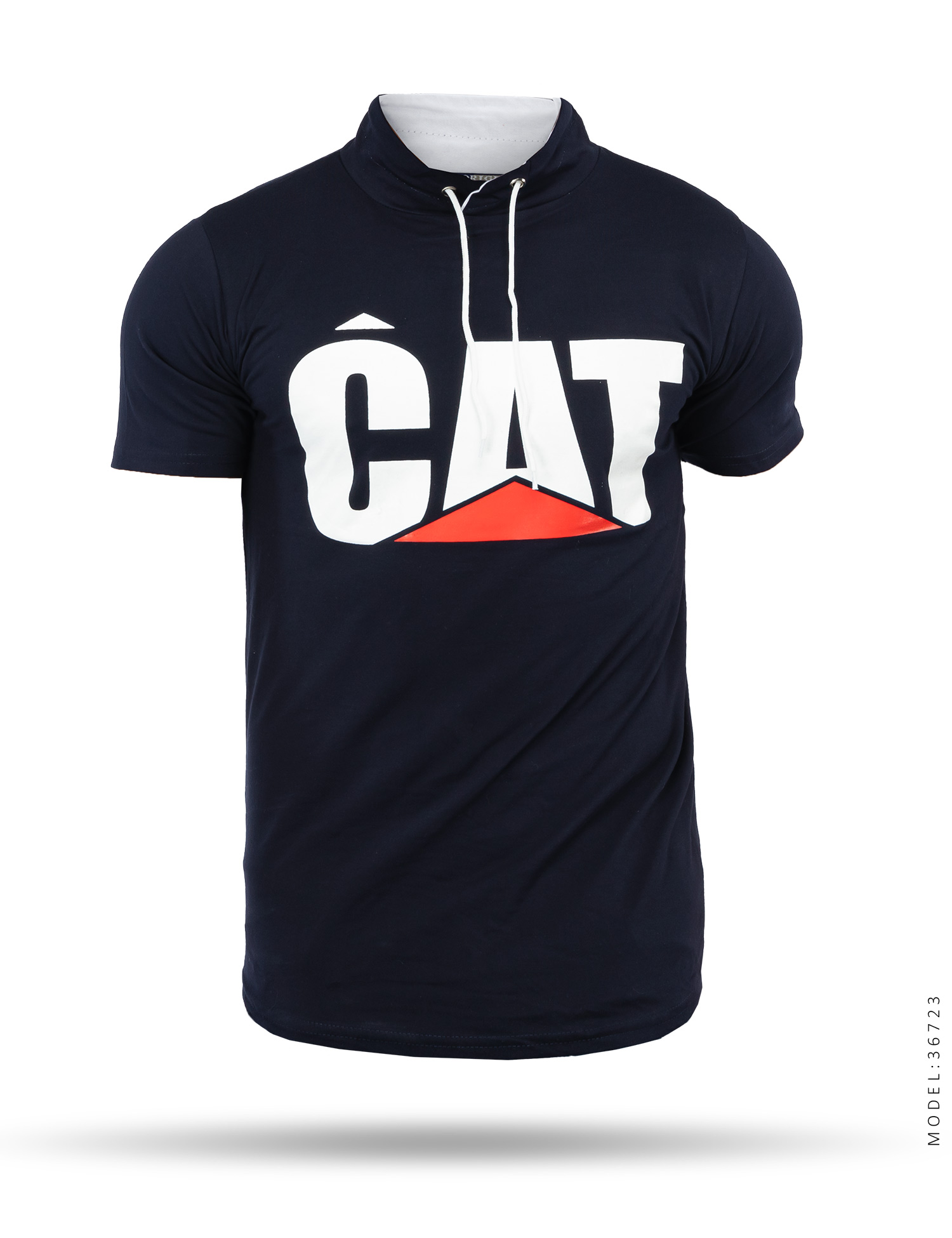 تیشرت مردانه یقه بنددار Cat مدل 36723
