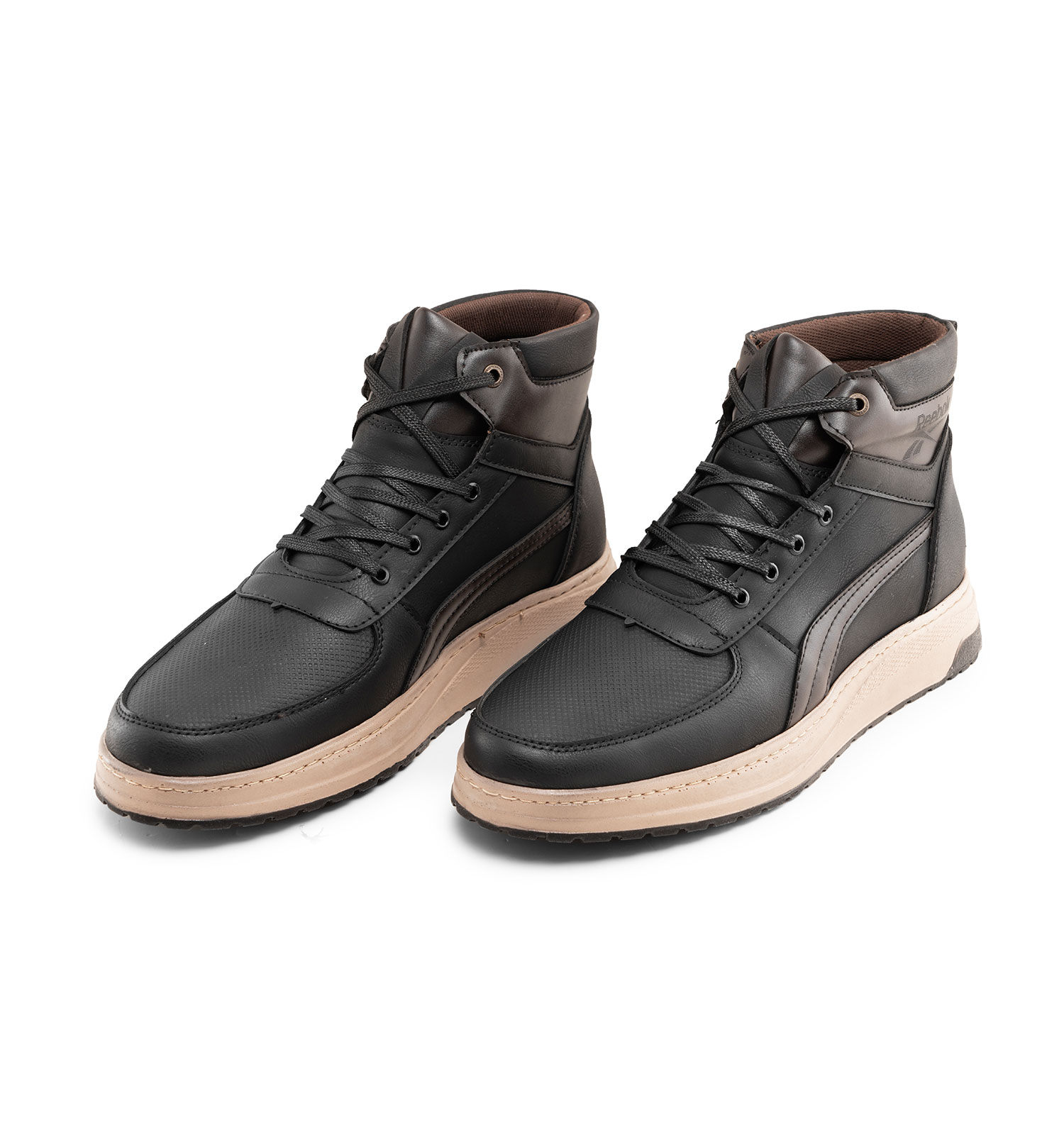 کفش ساقدار چرم مصنوعی مردانه مشکی Reebok بند دار مدل 45389