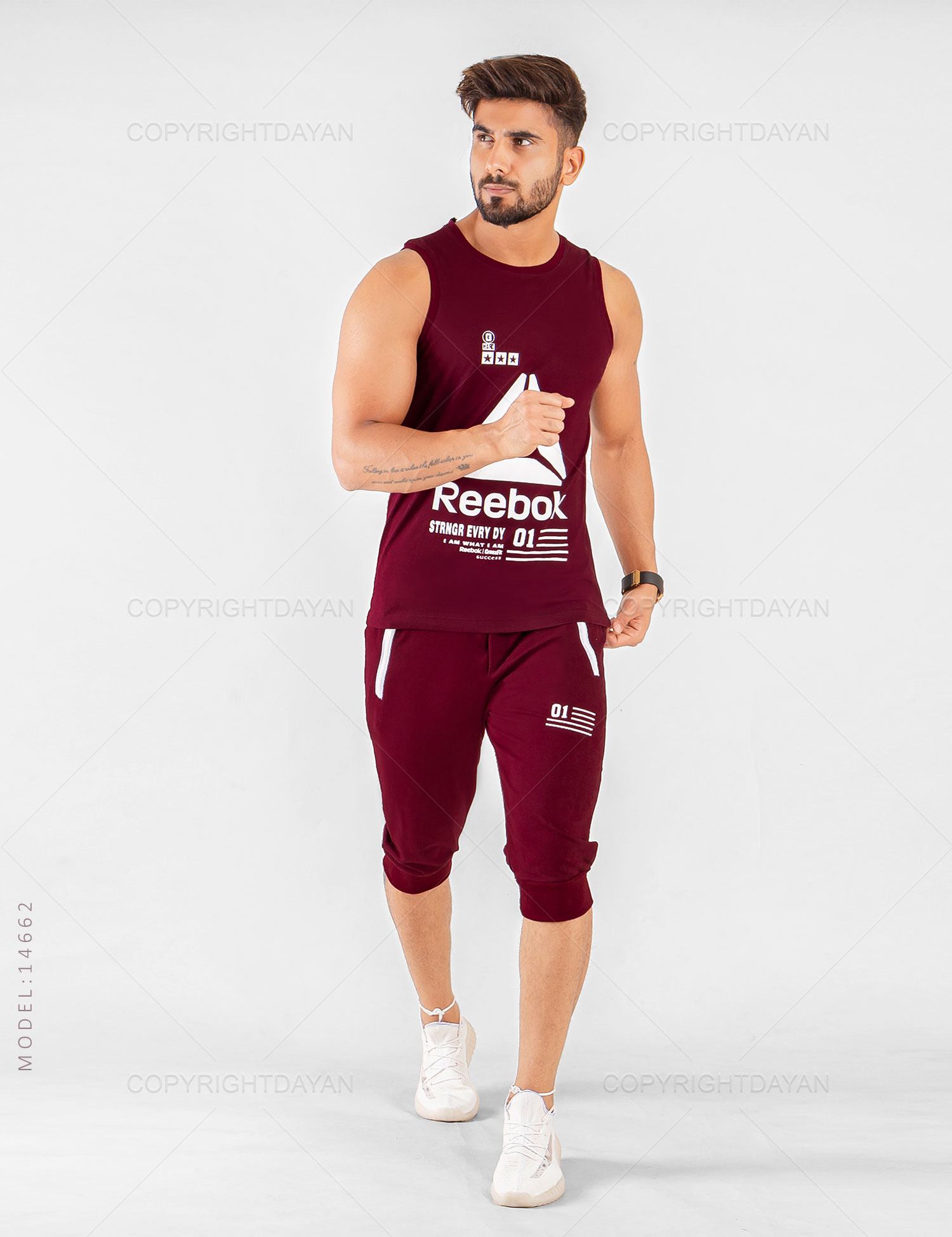 ست رکابی شلوارک مردانه Reebok مدل 14662