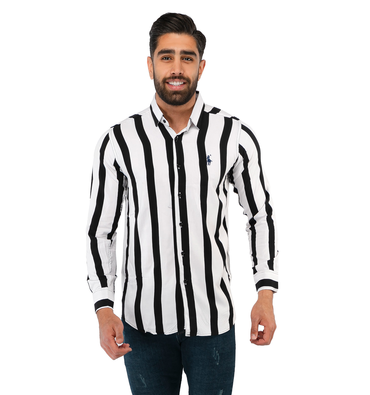 پیراهن مردانه راه راه Polo مدل 36822