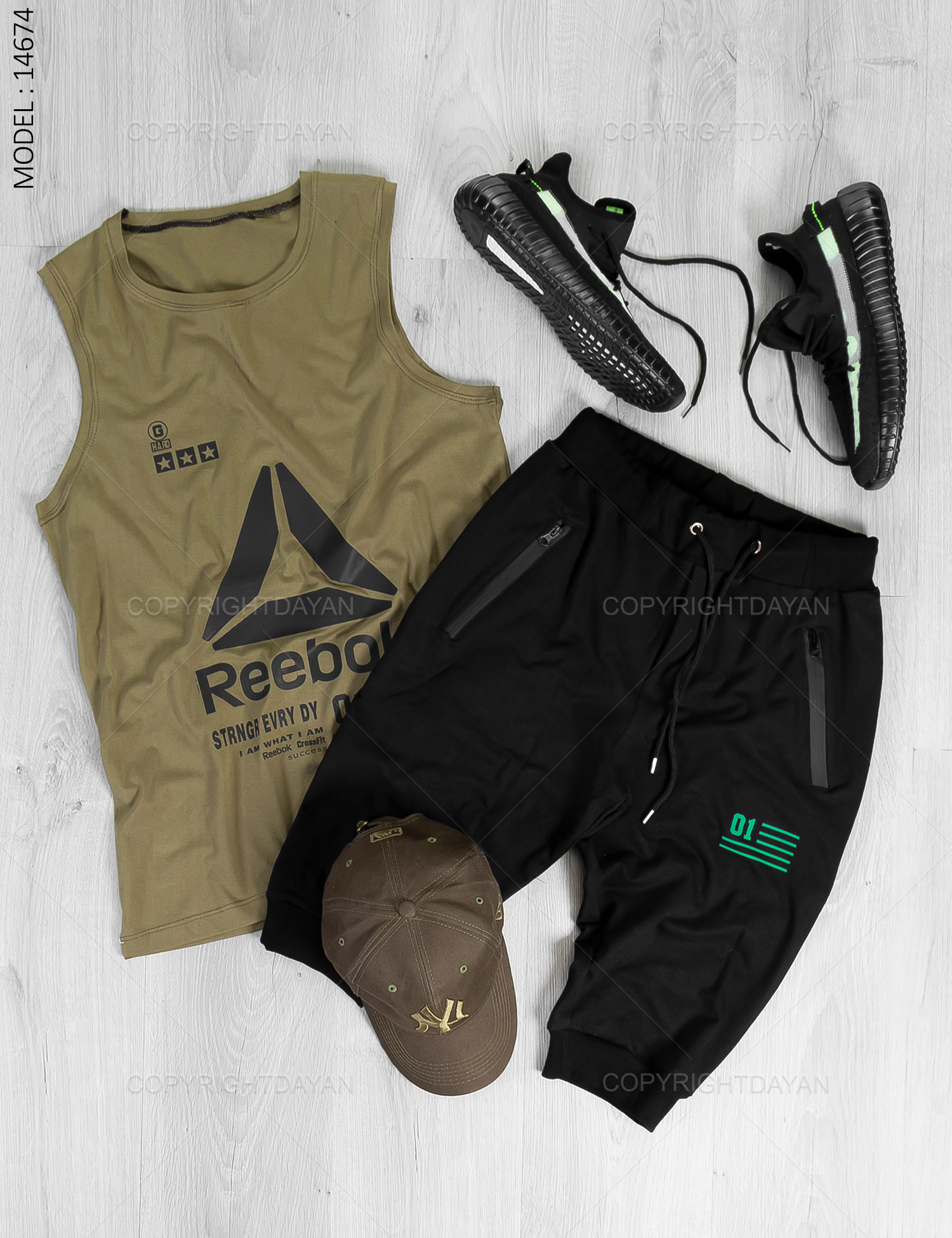 ست رکابی شلوارک مردانه Reebok مدل 14674