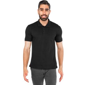 تیشرت Polo مردانه یقه دار مشکی ساده مدل 44622