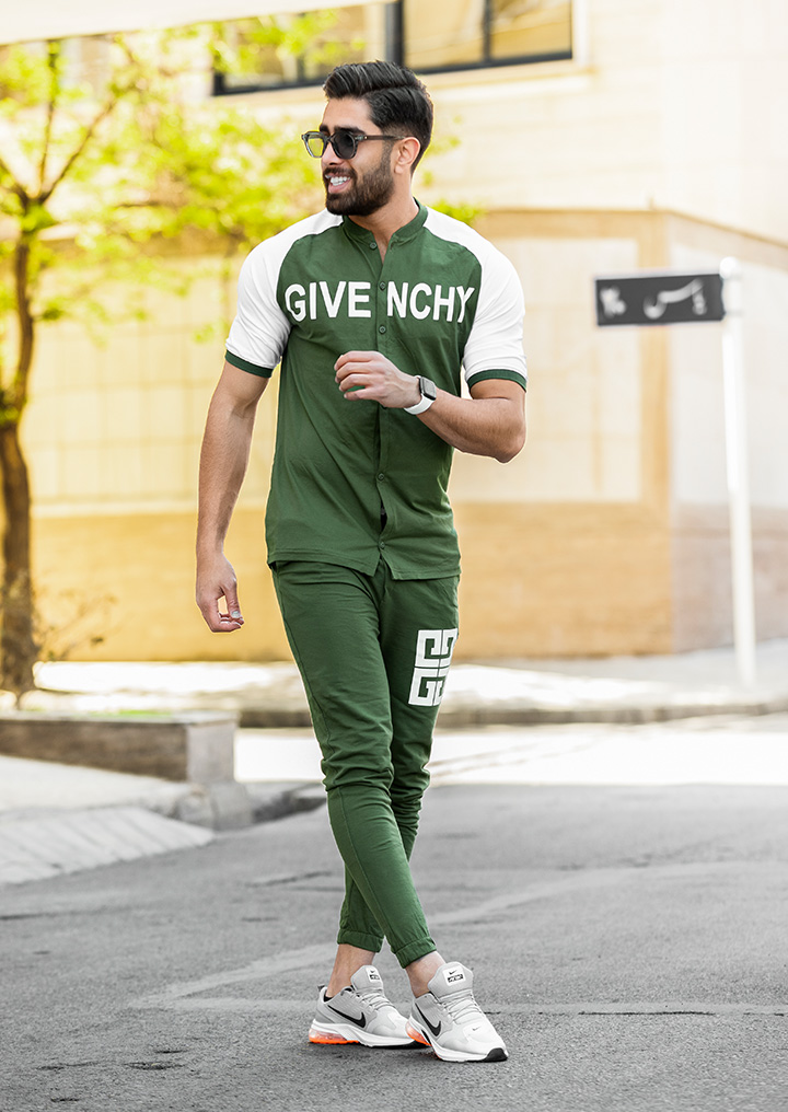 ست پیراهن شلوار مردانه بیسبالی Givenchi مدل 37213