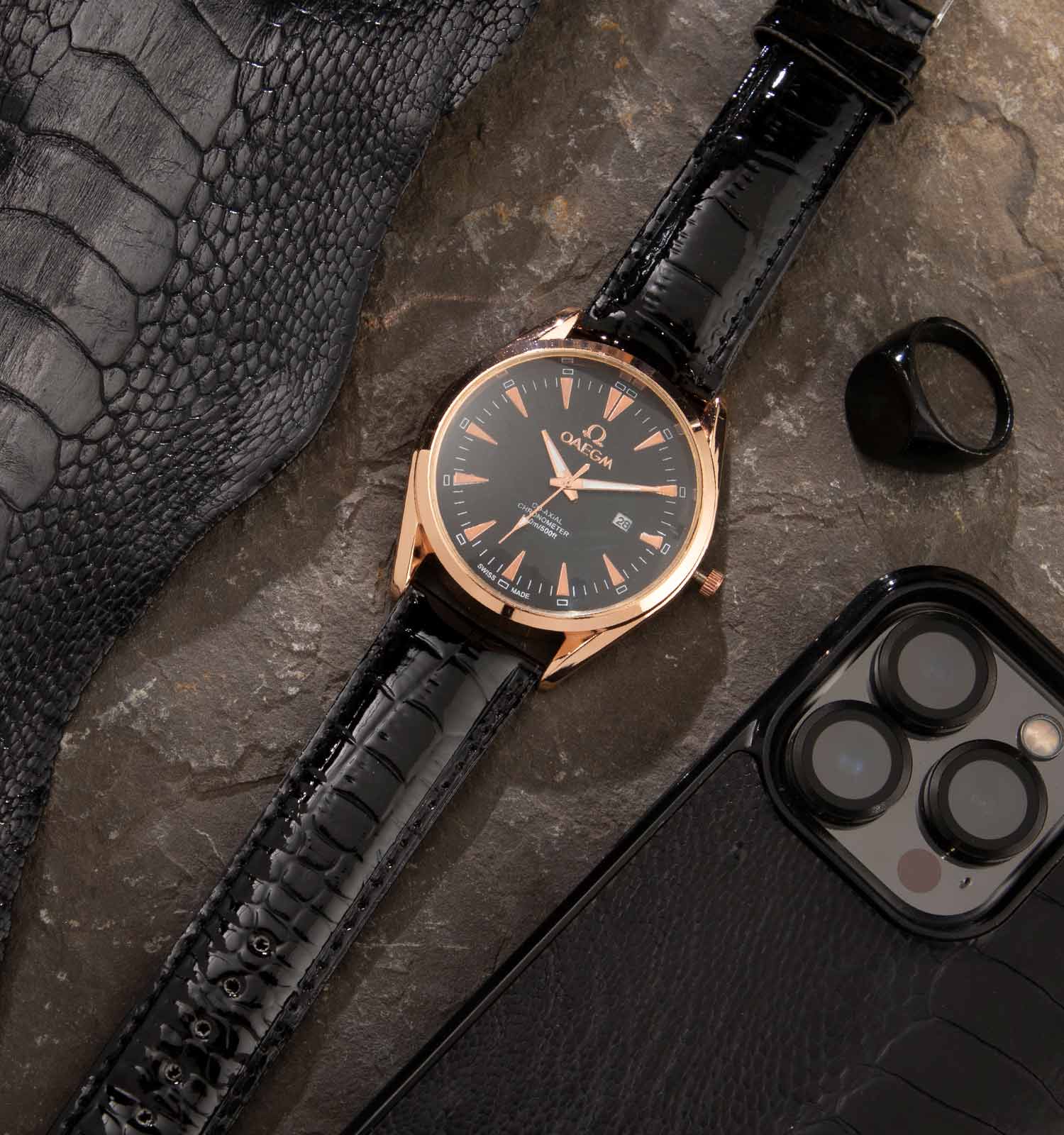 ساعت مچی چرم مردانه Omega مدل 41909