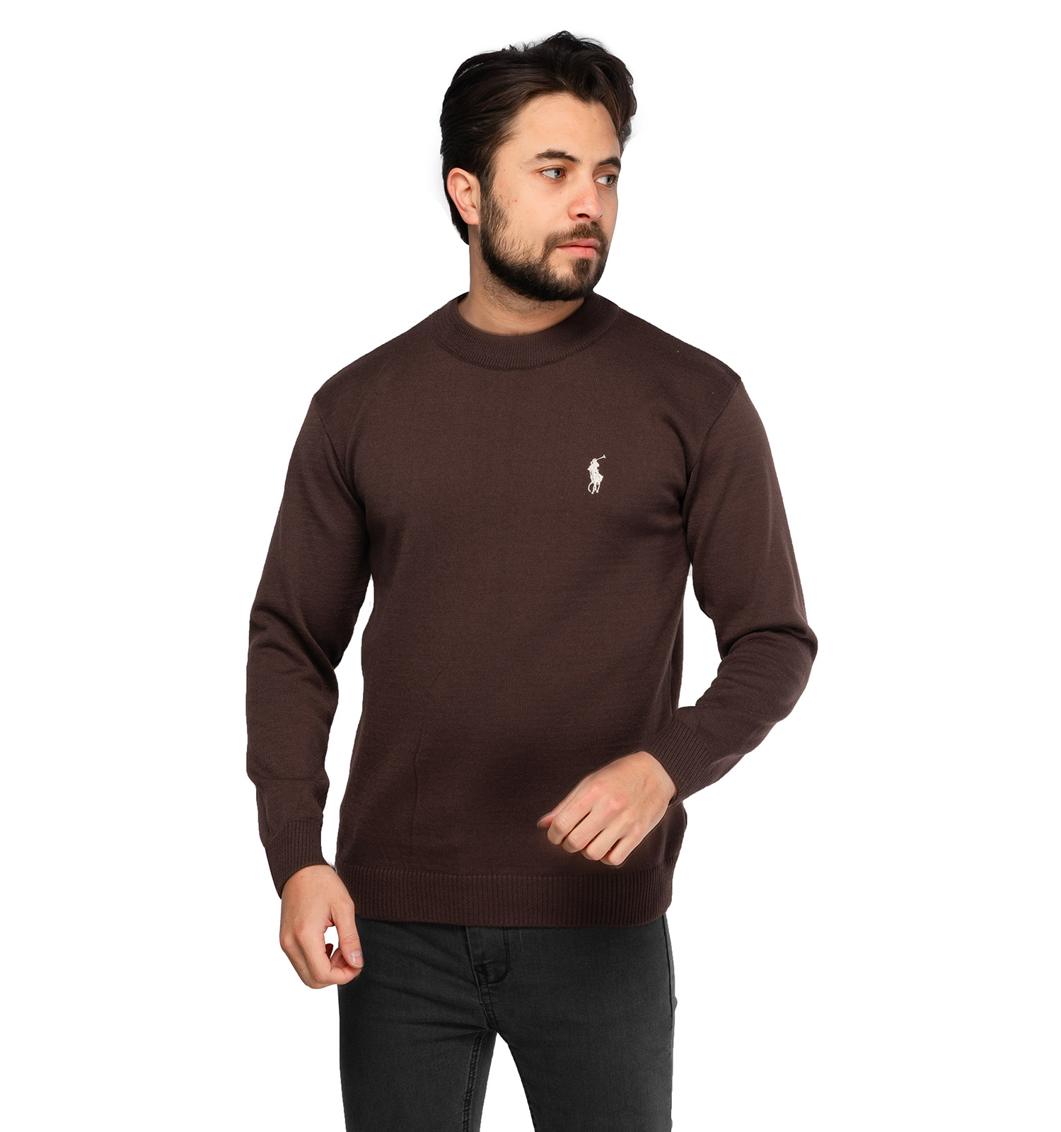 بافت مردانه یقه گرد فری سایز ساده Polo مدل 45901