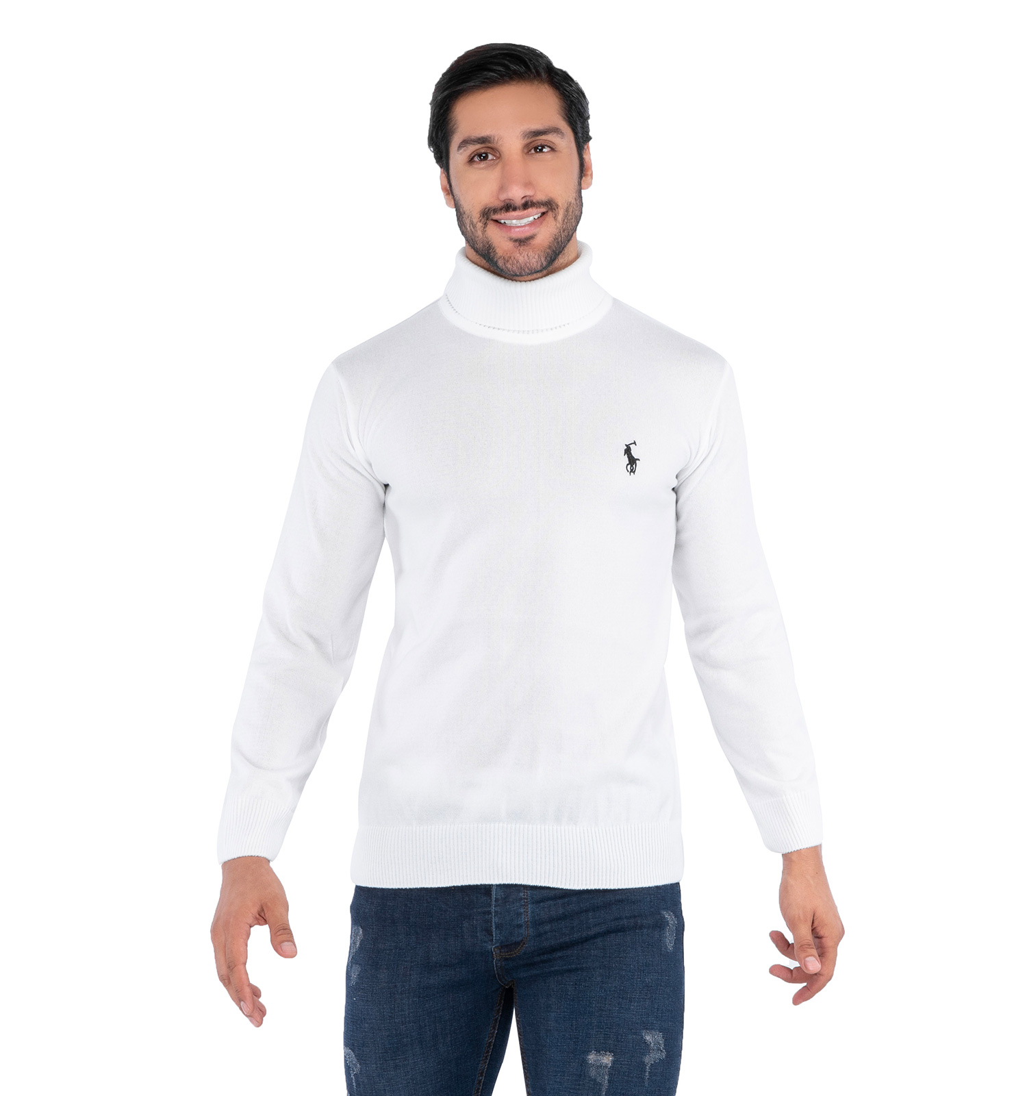 بافت مردانه ساده یقه اسکی Polo مدل 38675