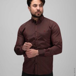 پیراهن مردانه آستین بلند نخی راه راه Araz مدل 41573