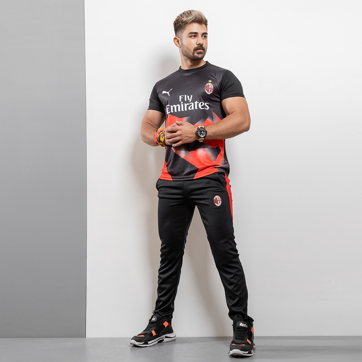 ست تیشرت شلوار Ac milan مردانه مدل Lokat