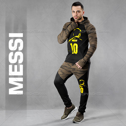 ست سویشرت شلوار Messi مدل Ransa (زیتونی)