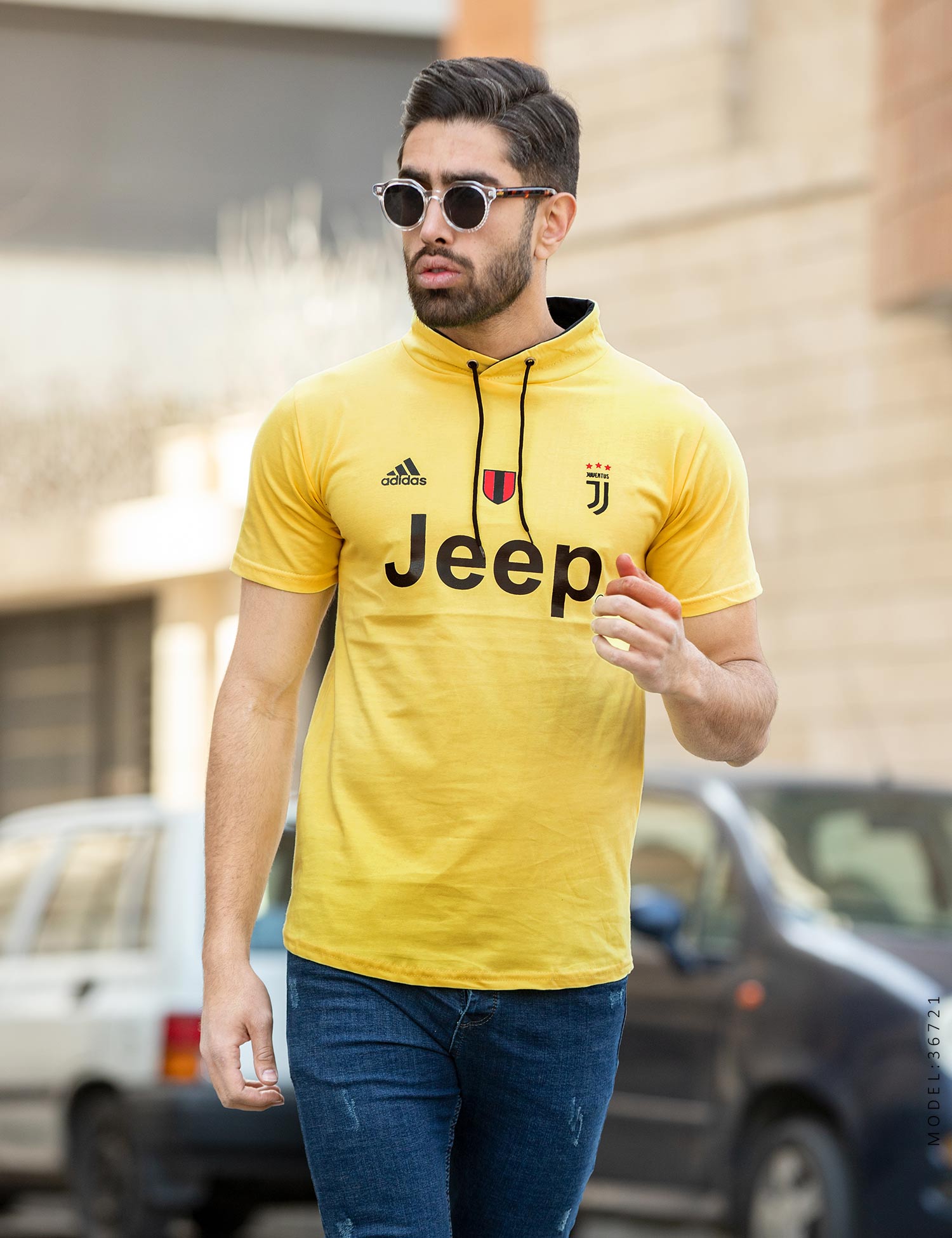 تیشرت مردانه یقه بنددار Jeep مدل 36721