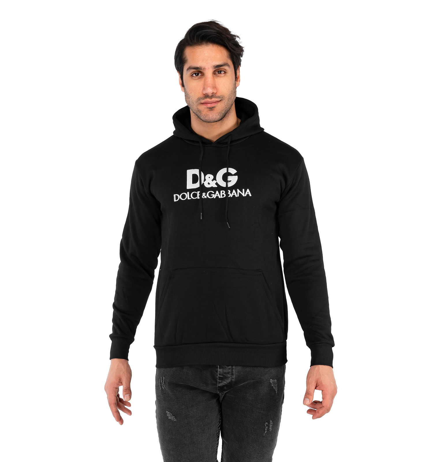 هودی مردانه کلاهدار مشکی D & G مدل 41803