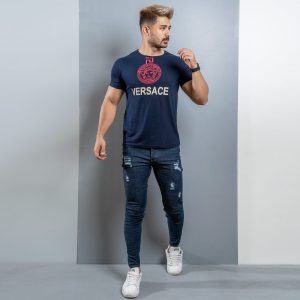 تیشرت Versace مردانه سرمه ای مدل Janatan