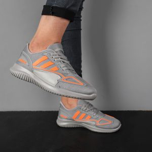 کفش ورزشی Adidas زنانه طوسی نارنجی مدل Kiana
