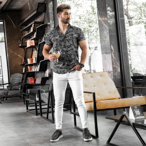 پیراهن هاوایی مردانه مدل Stripe