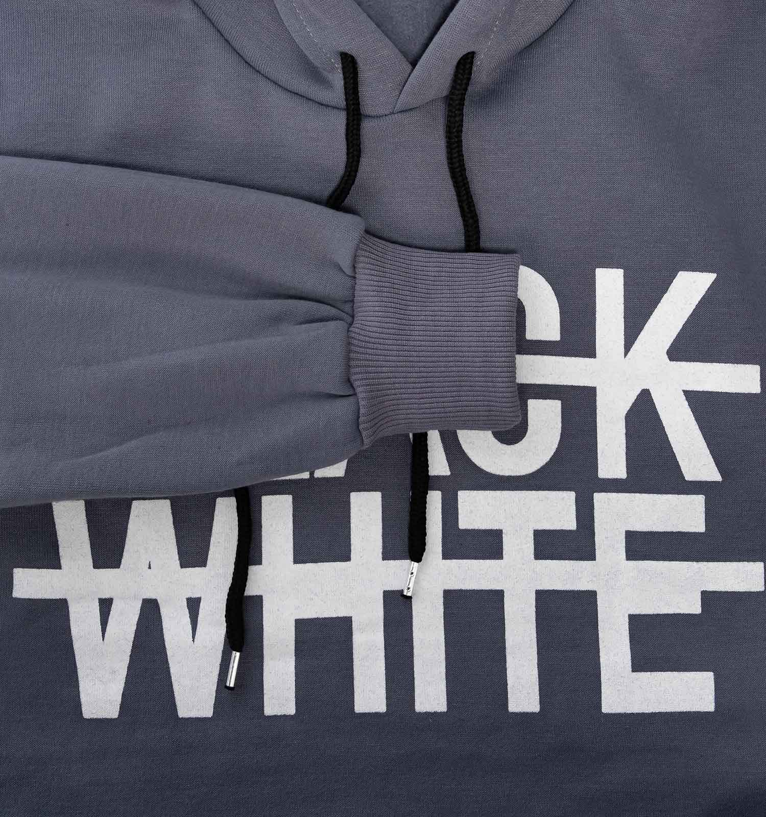 هودی کلاهدار ساده BLACK WHITE مدل 45717