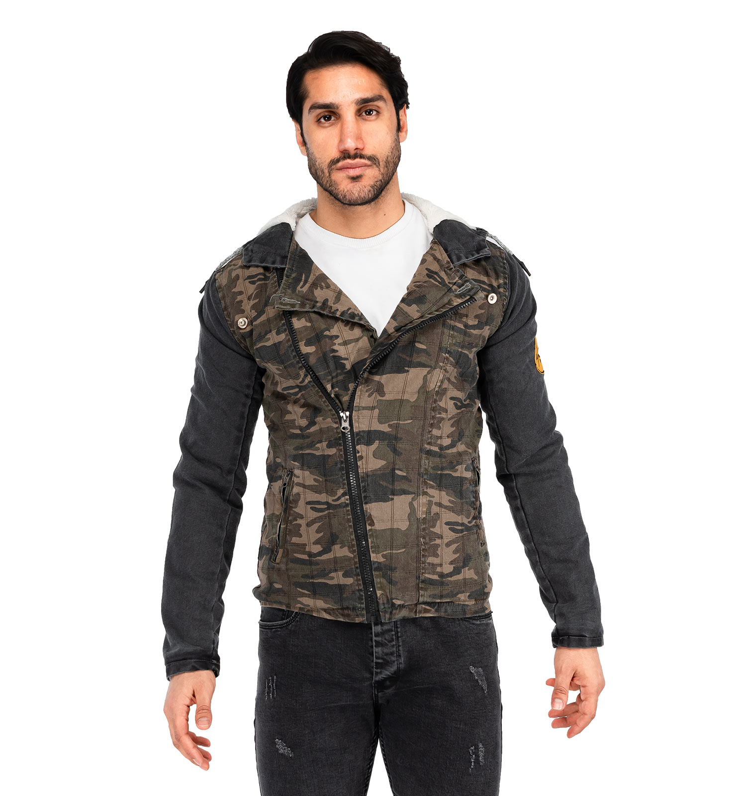 کاپشن کتان مردانه چریکی Stark مدل 40646