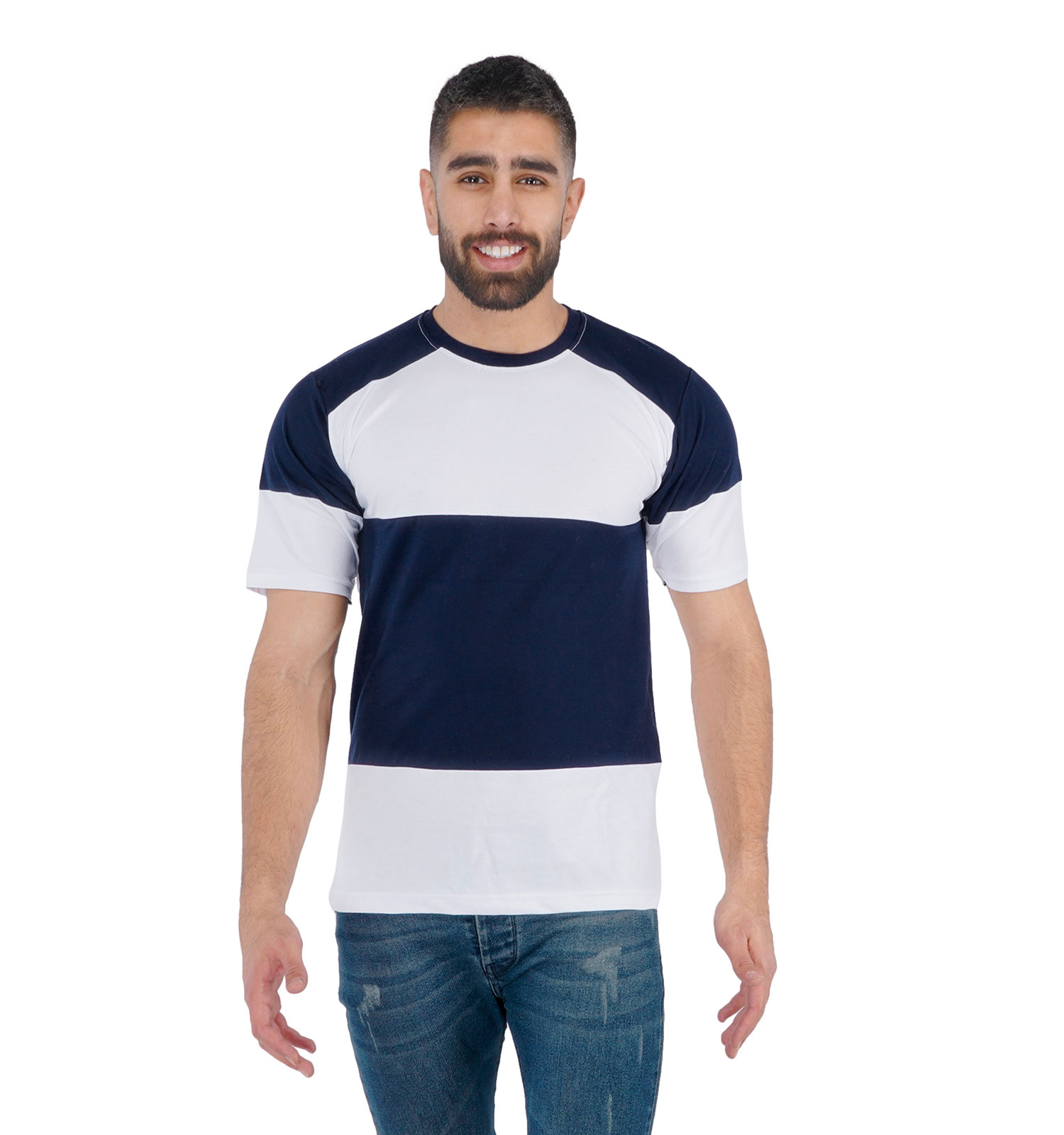 تیشرت یقه گرد مردانه سفید ساده مدل 42736