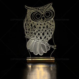آباژور سه بعدی طرح جغد