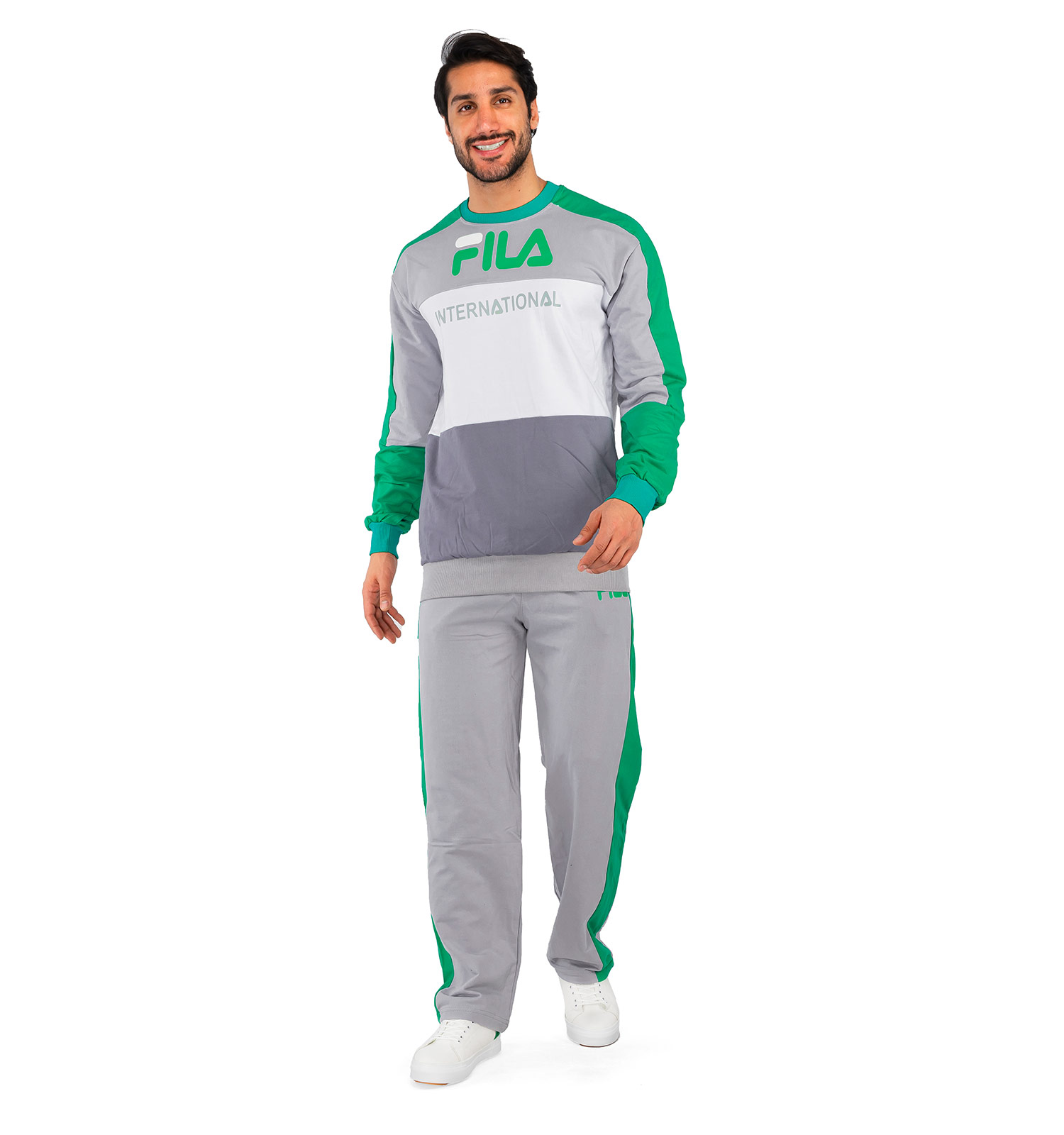 ست بلوز شلوار مردانه Fila یقه گرد مدل 41082