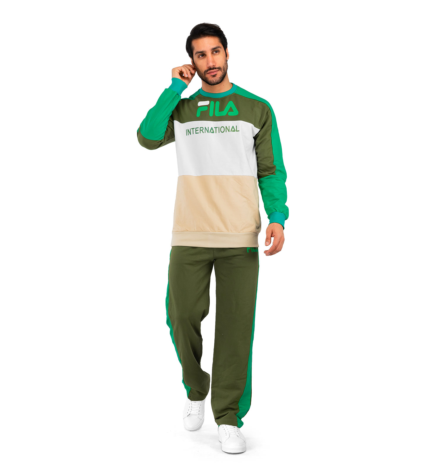 ست بلوز شلوار مردانه Fila یقه گرد مدل 41081