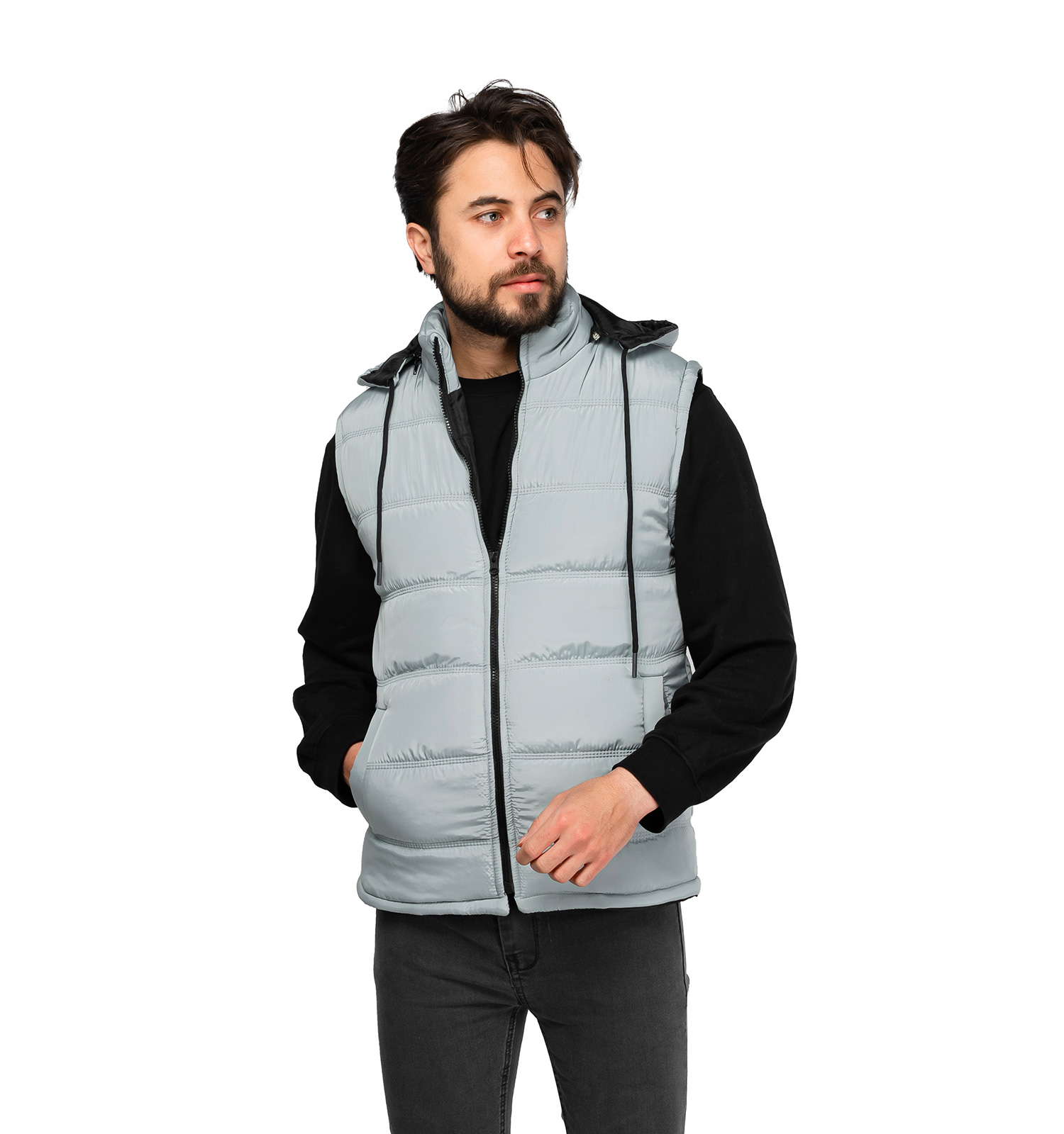 کاپشن پافر بادی کلاهدار مدل 45986