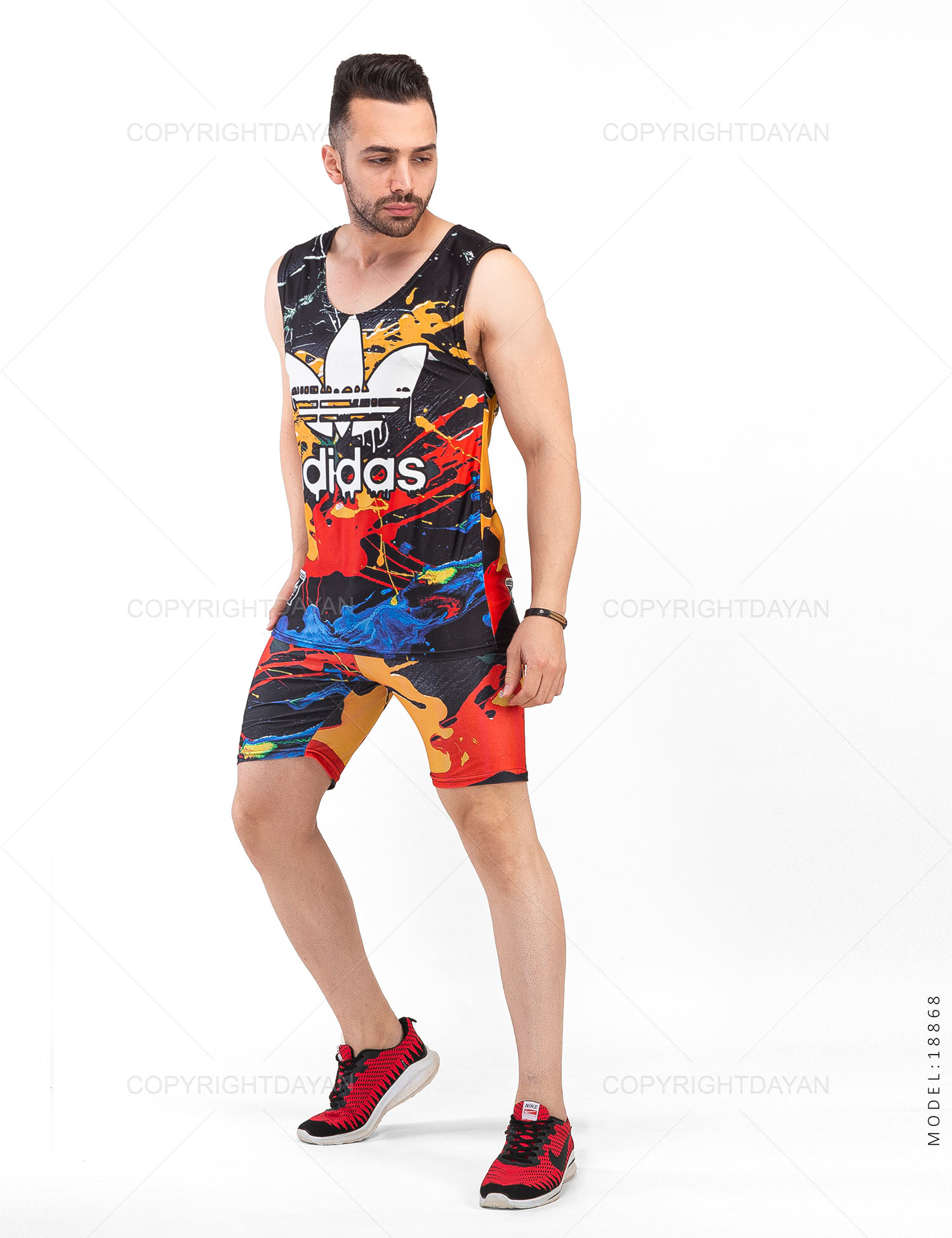 ست رکابی شلوارک مردانه Adidas مدل 18868