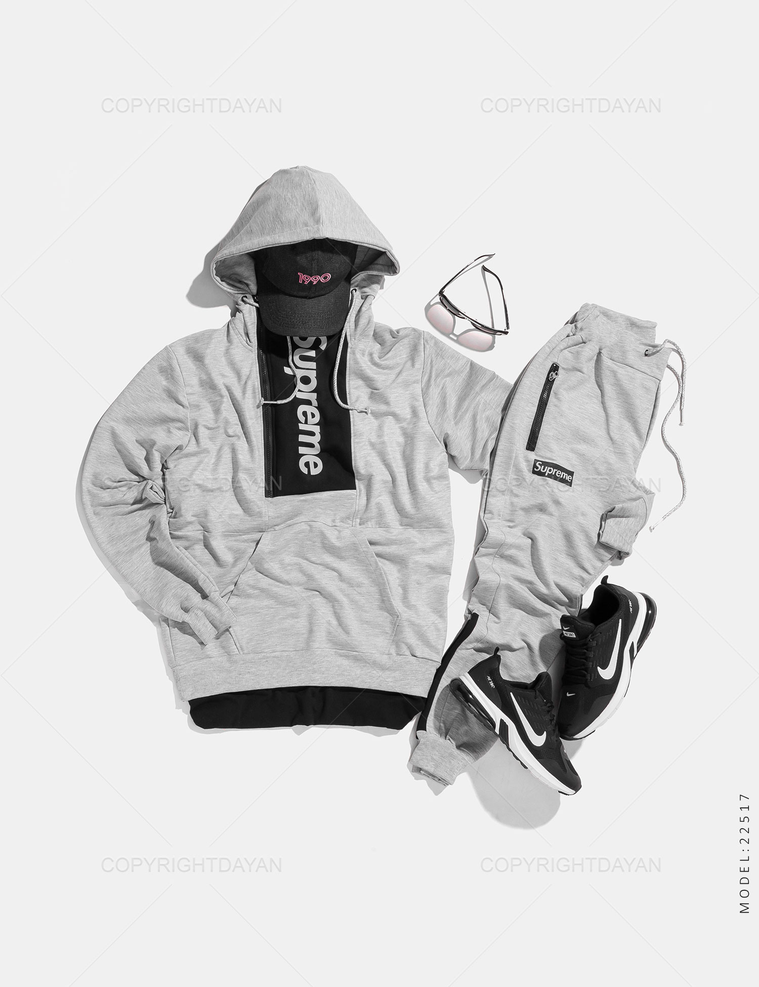 ست سویشرت شلوار مردانه Supreme مدل 22517
