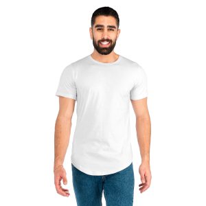 تیشرت یقه گرد مردانه سفید ساده مدل 42266